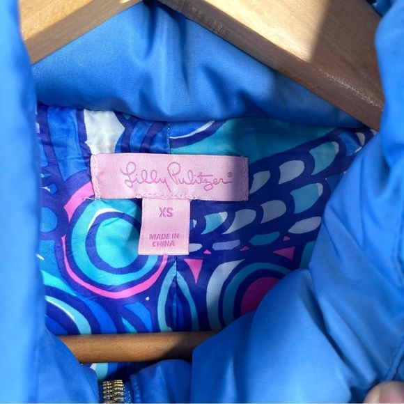 Lilly Pulitzer Isabelle Puffer Vest Blue Size XS - Picture 7 of 14